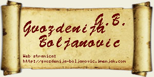 Gvozdenija Boljanović vizit kartica